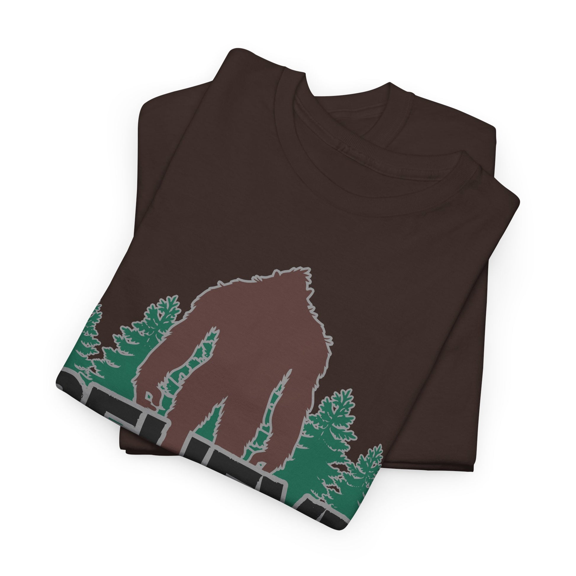 Believe T-Shirt in Dark Chocolate, Folded View - Cryptid Collection