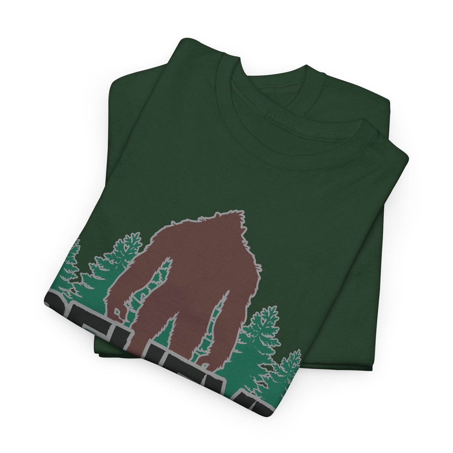 Believe T-Shirt in Forest Green, Folded View - Cryptid Collection