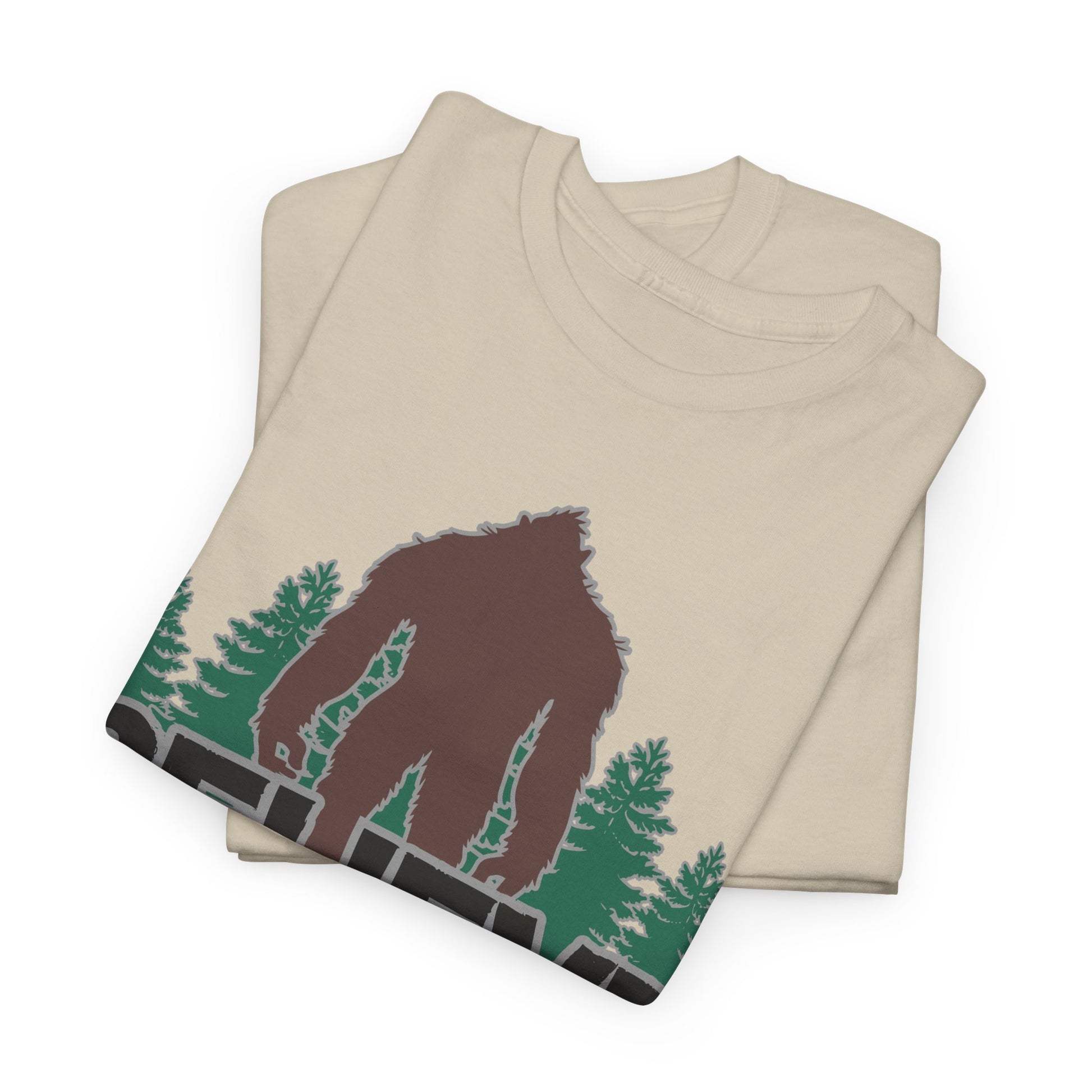 Believe T-Shirt in Sand, Folded View - Cryptid Collection