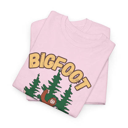 Bigfoot Hide and Seek Champ T-Shirt in Light Pink, Folded View - Cryptid Collection