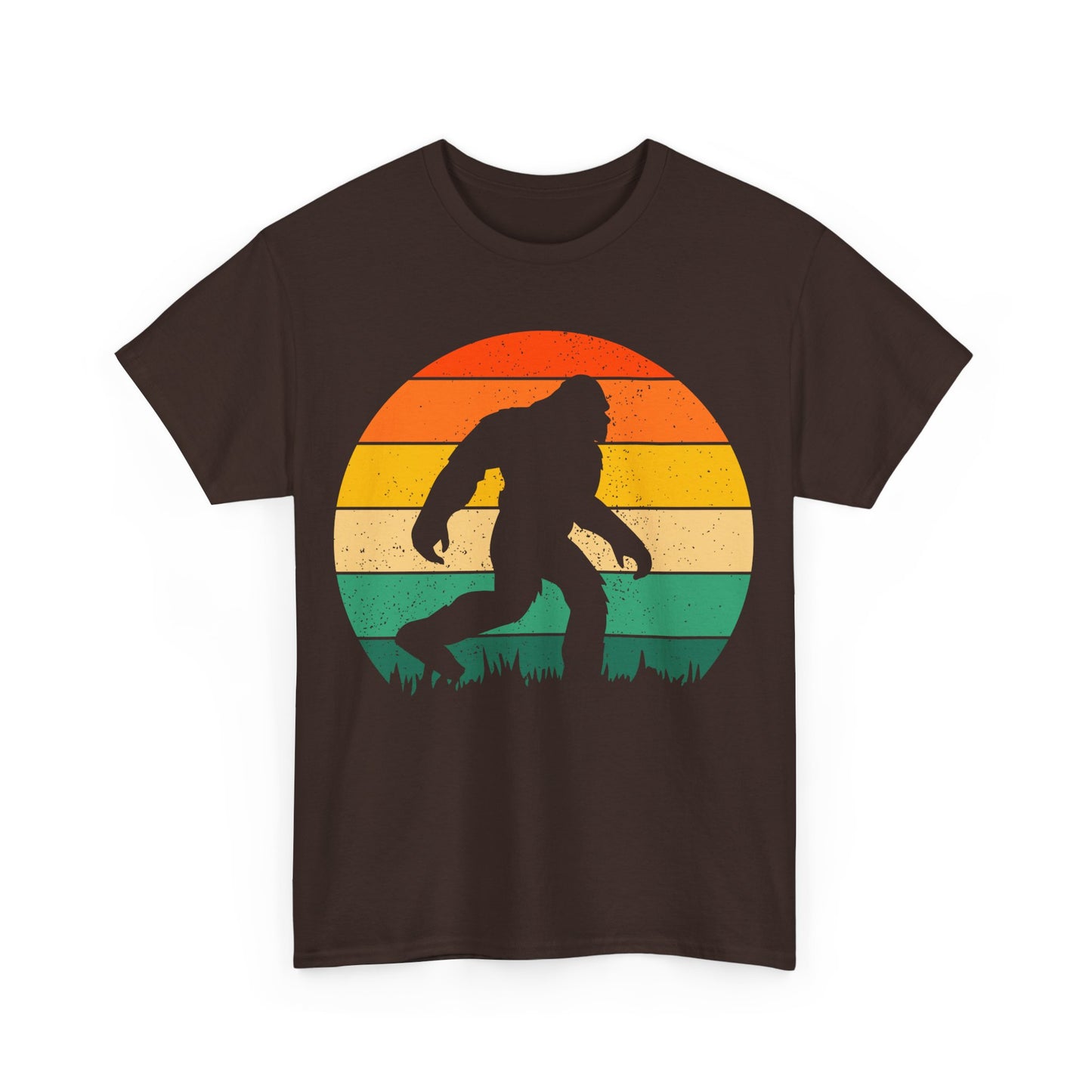 Bigfoot Silhouette T-Shirt in Dark Chocolate, Front View - Cryptid Collection