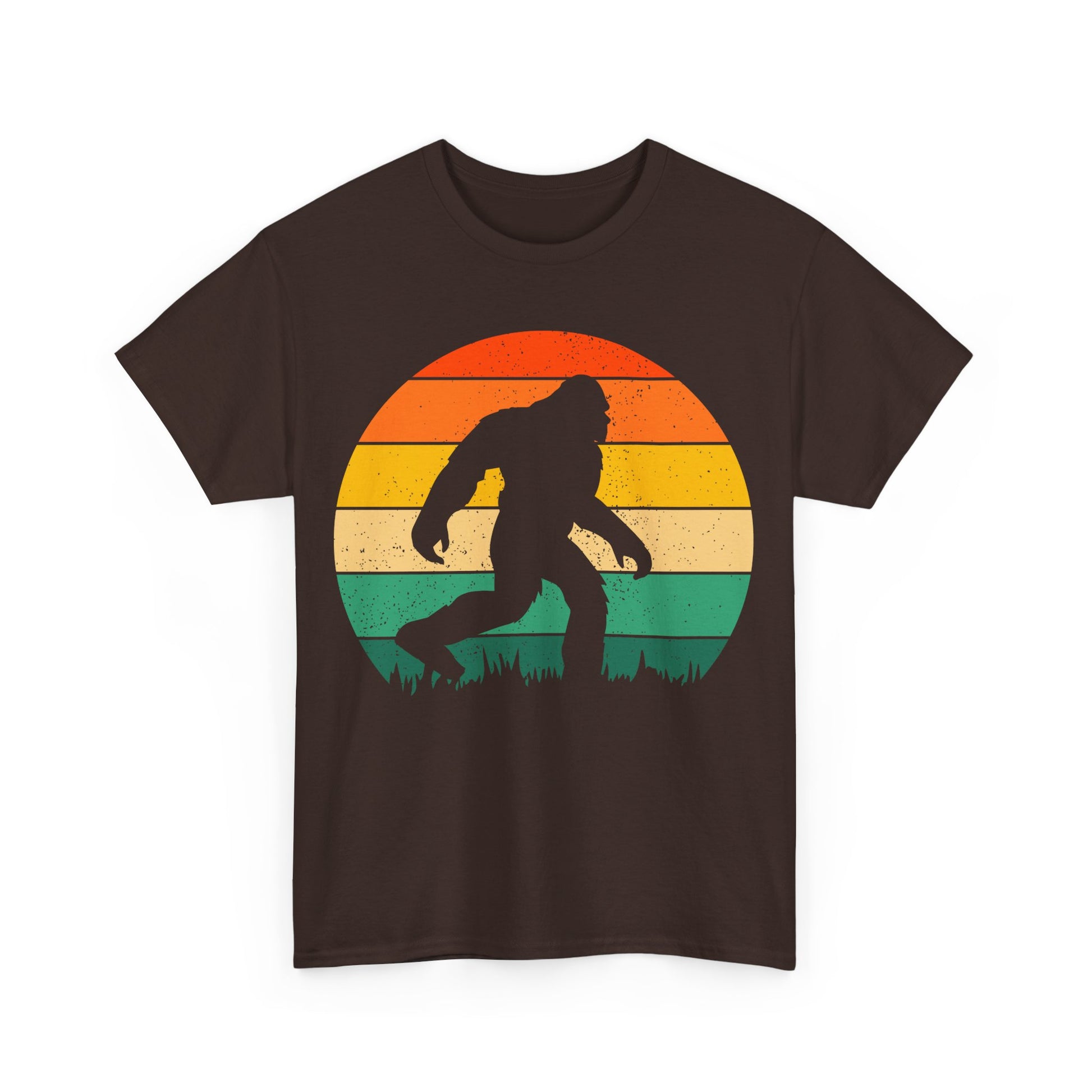 Bigfoot Silhouette T-Shirt in Dark Chocolate, Front View - Cryptid Collection