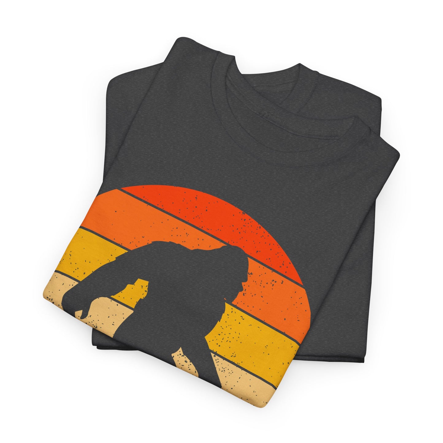 Bigfoot Silhouette T-Shirt in Dark Heather, Folded View - Cryptid Collection