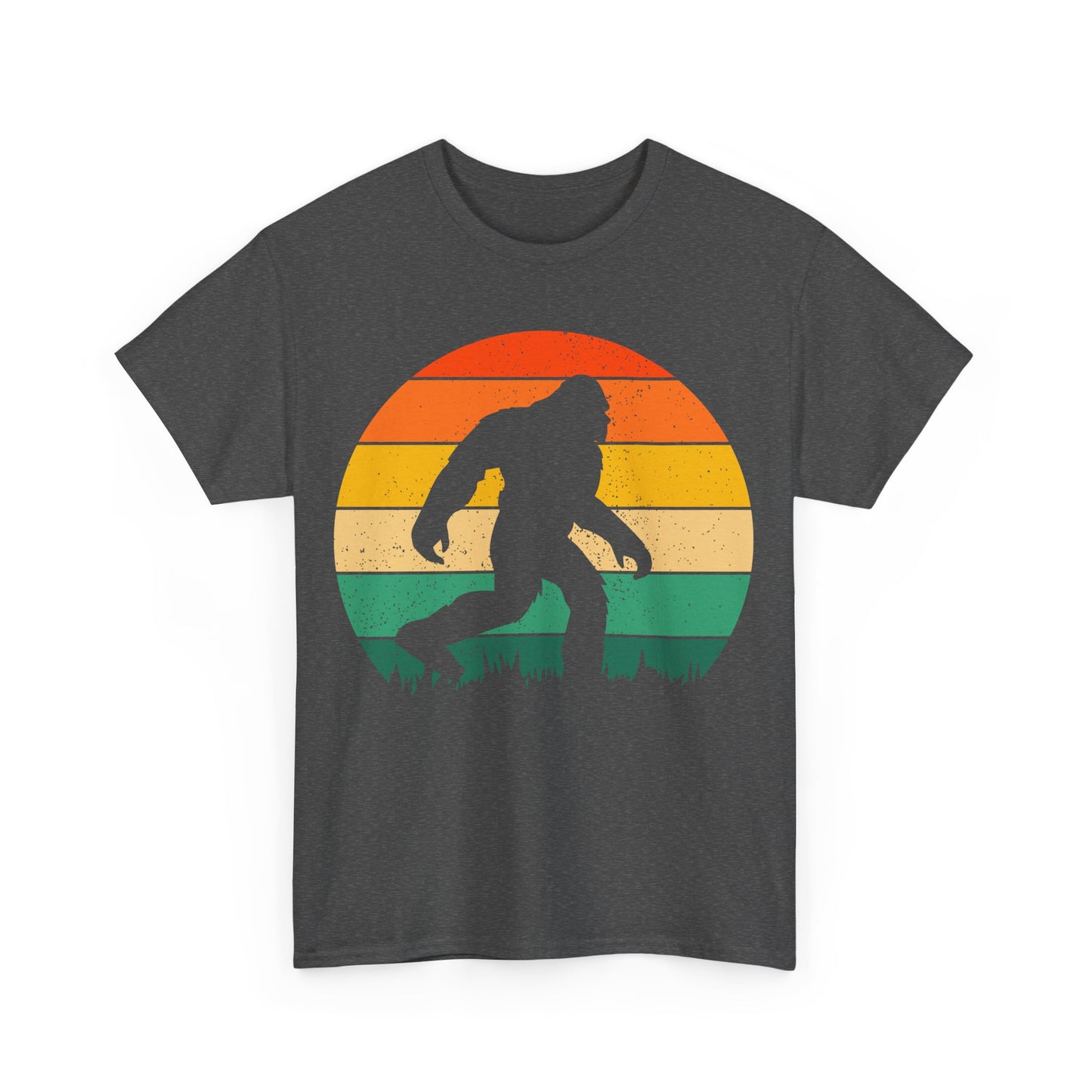 Bigfoot Silhouette T-Shirt in Dark Heather, Front View - Cryptid Collection