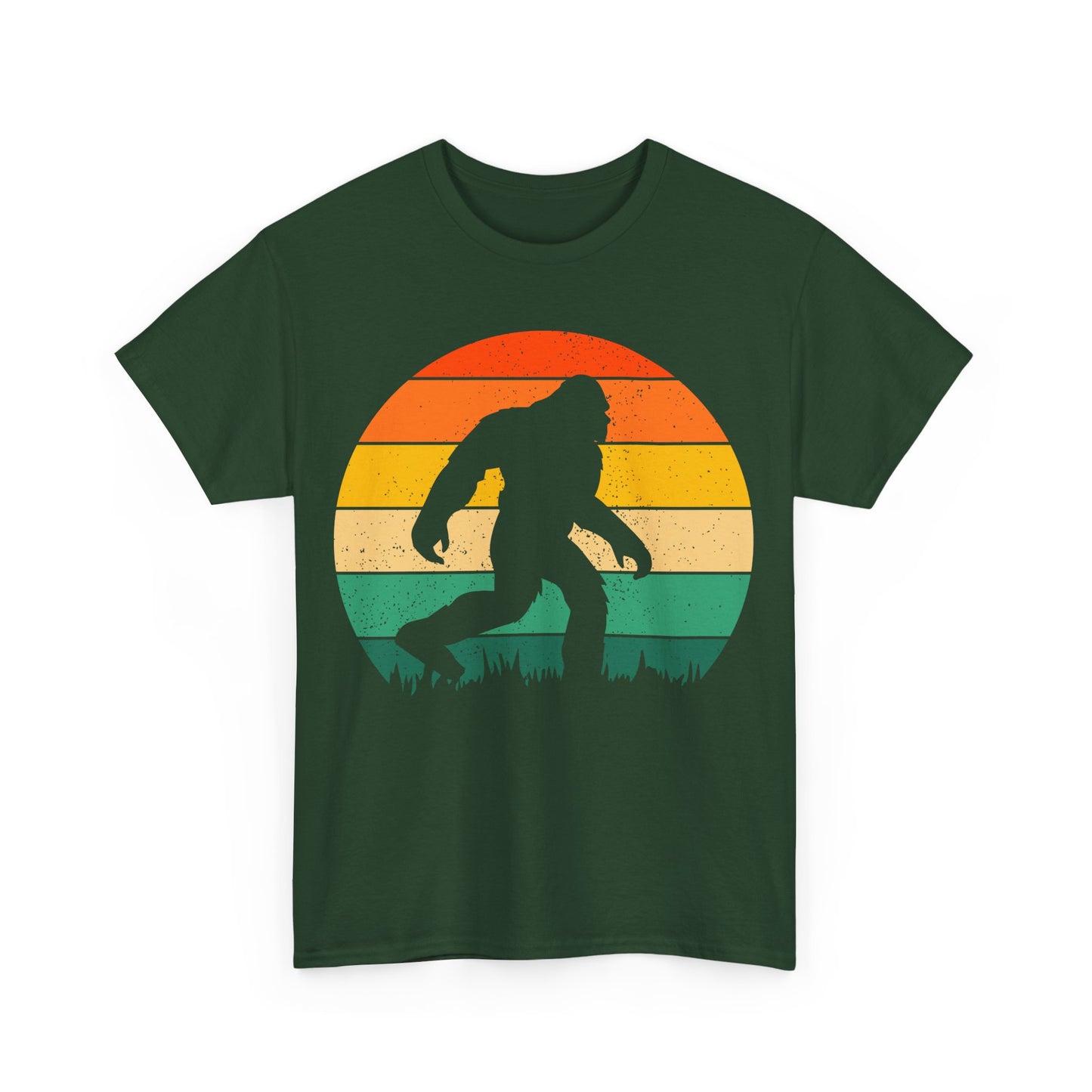Bigfoot Silhouette T-Shirt in Forest Green, Front View - Cryptid Collection