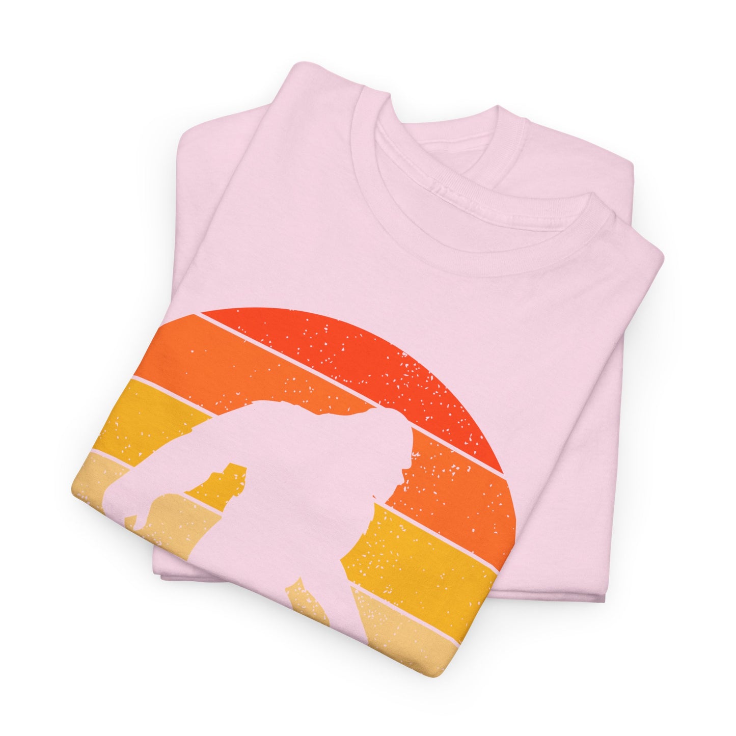Bigfoot Silhouette T-Shirt in Light Pink, Folded View - Cryptid Collection