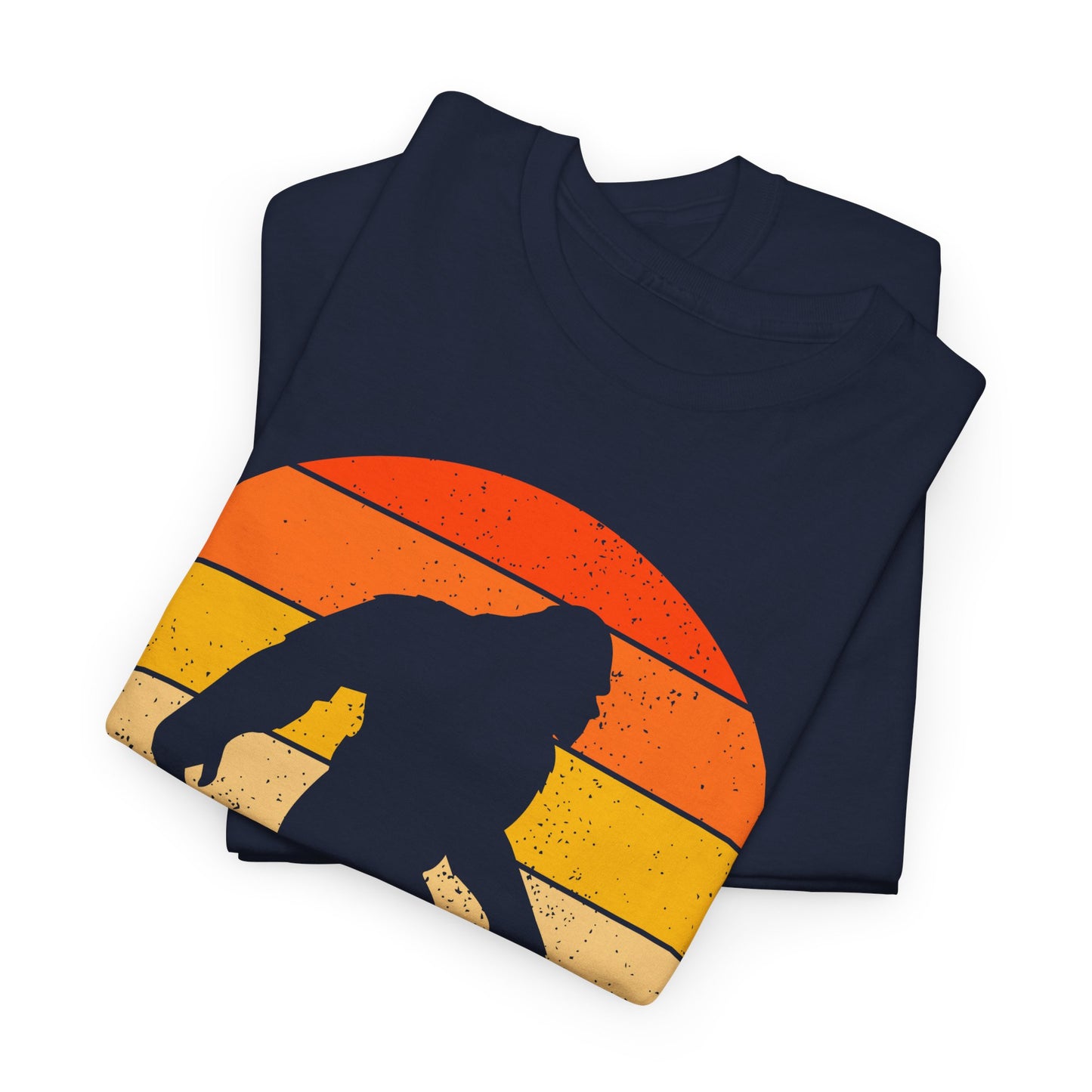 Bigfoot Silhouette T-Shirt in Navy, Folded View - Cryptid Collection