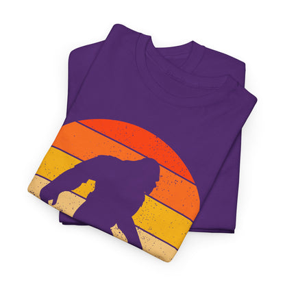 Bigfoot Silhouette T-Shirt in Purple, Folded View - Cryptid Collection