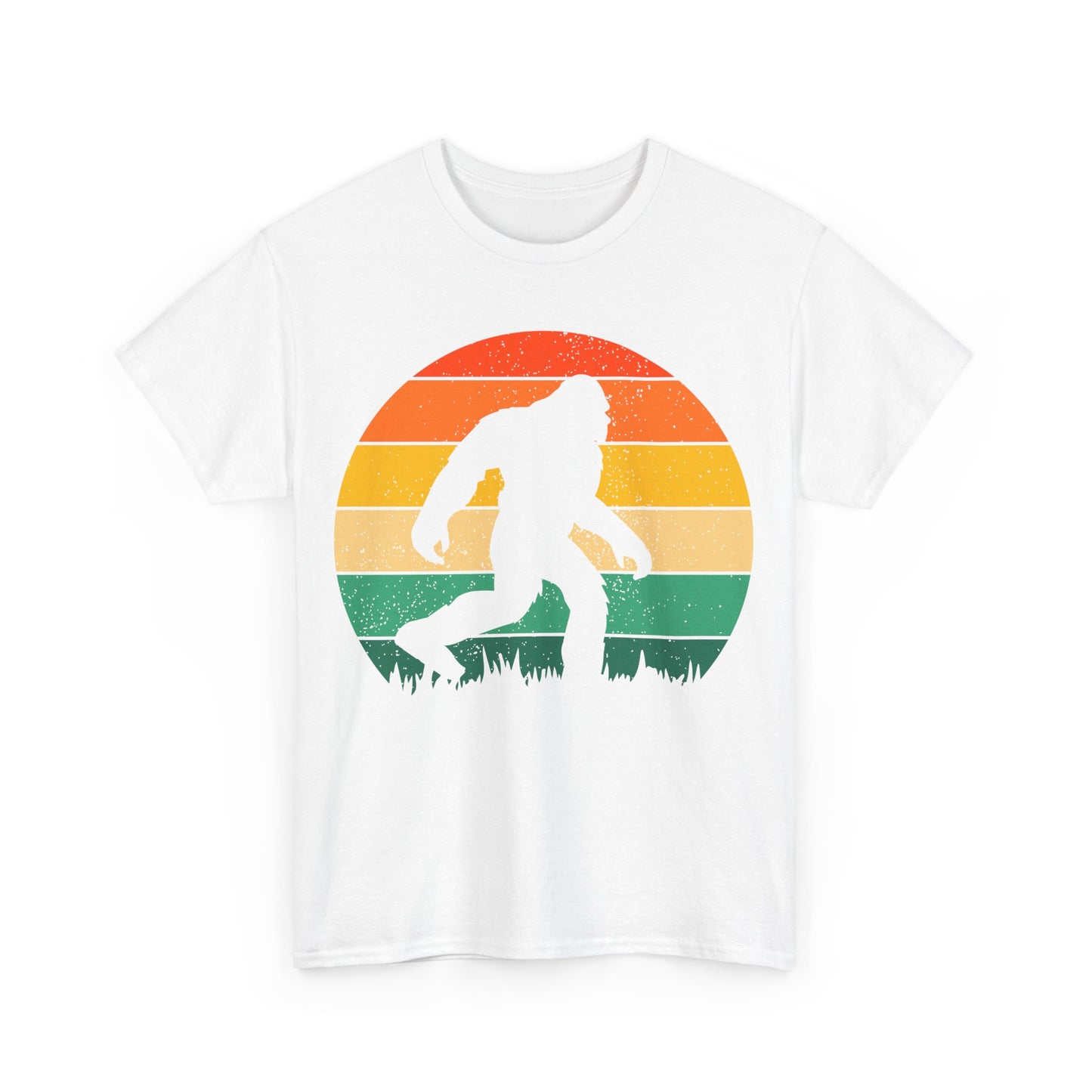 Bigfoot Silhouette T-Shirt in White, Front View - Cryptid Collection