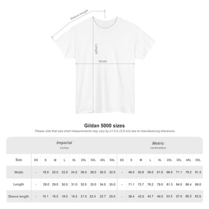 CryptidEx Gildan 5000 T-Shirt Sizing Chart