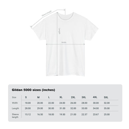 CryptidEx Gildan 5000 T-Shirt Sizing Chart